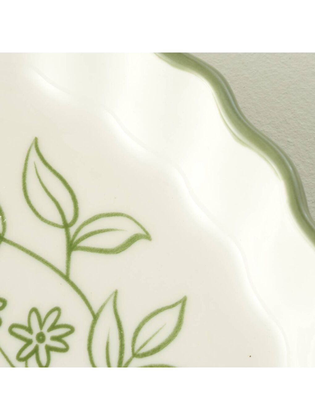 Haki Floral Seramik Fırın Kabı Beyaz (26x5 cm)-2