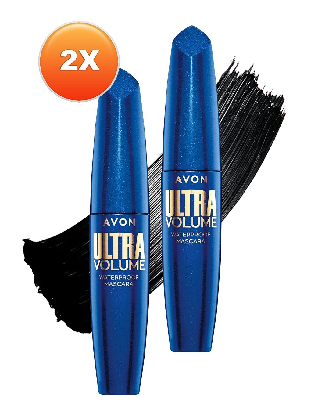 AVON Ultra Volume Suya Dayanıklı Maskara Blackest Black 2'li Set - 1