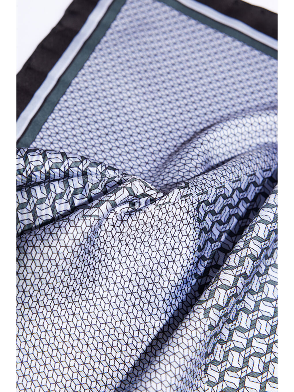 Erkek Gri-Haki Desenli Mendil-1