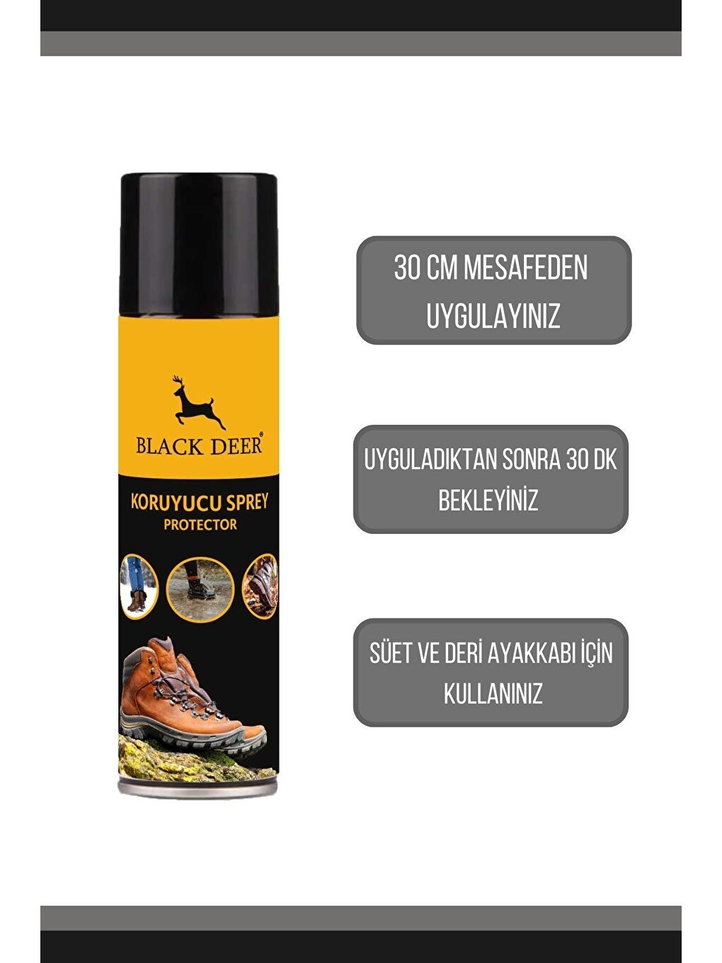 Black Deer Siyah Su ve Kir İtici Ayakkabı Bakım Spreyi Ayakkabı Koruyucu Sprey 250ml - 2