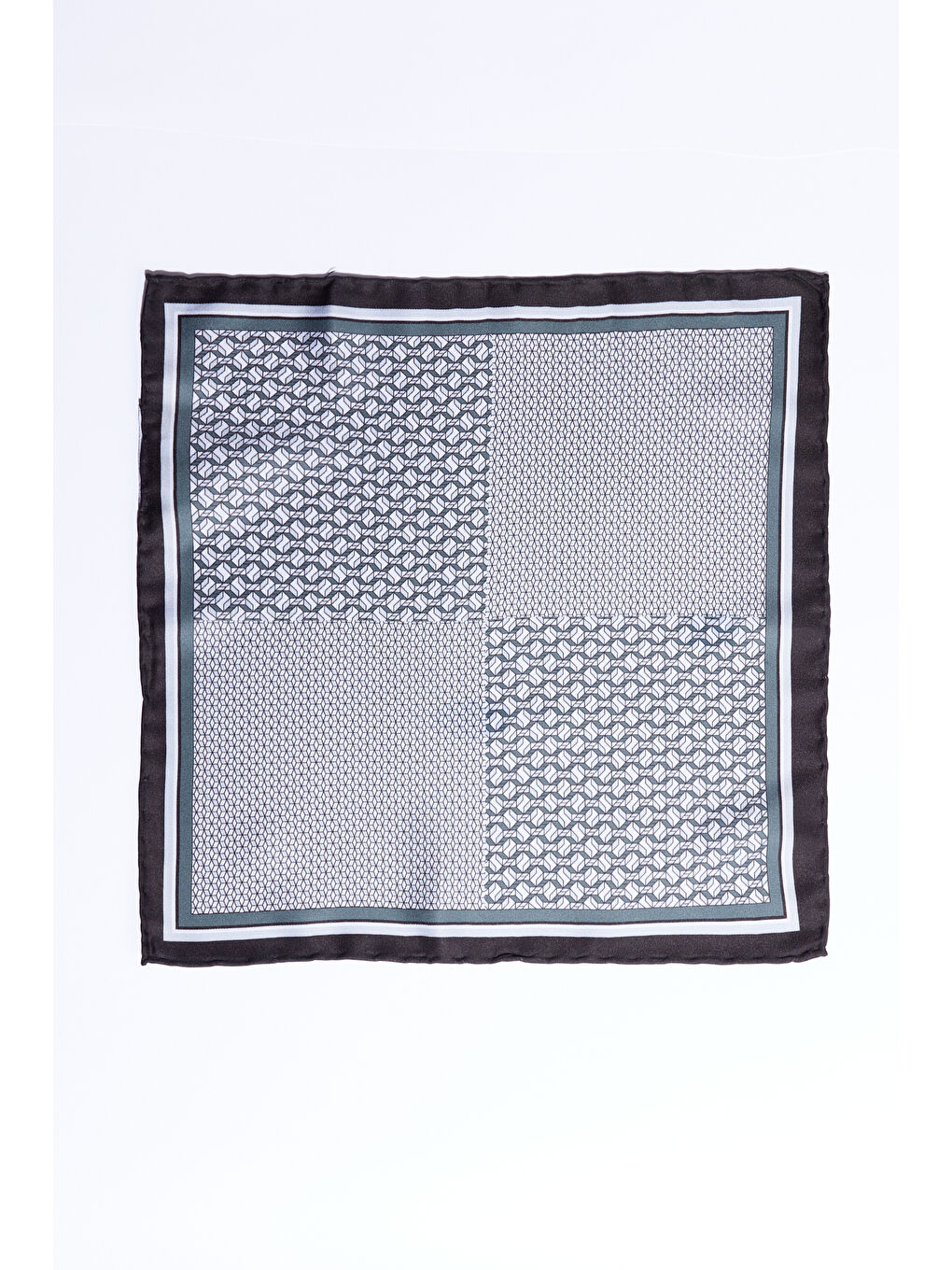 Erkek Gri-Haki Desenli Mendil-2