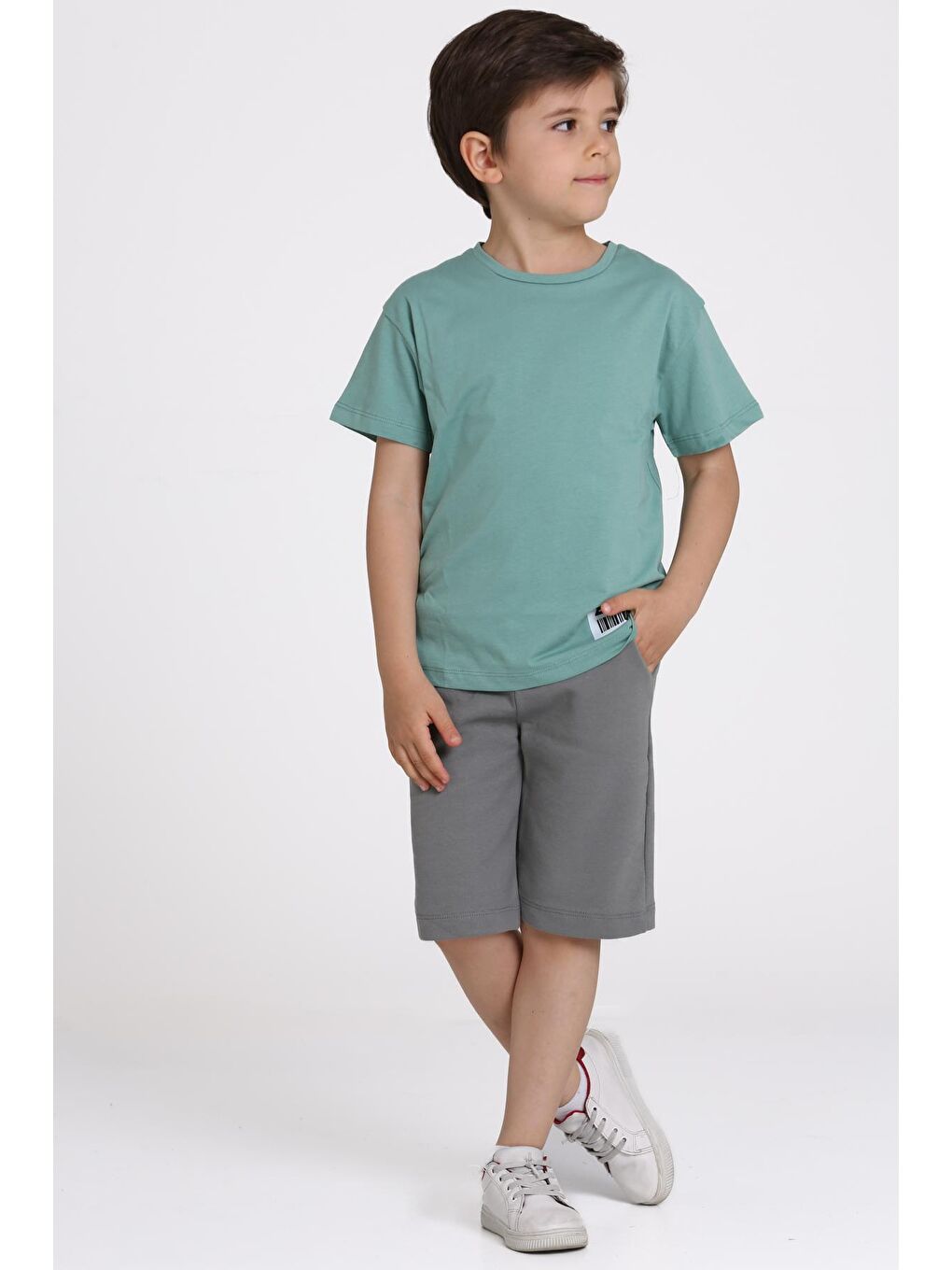 Turkuaz Su Yeşili Baskılı 6-10 Yaş Takım - 81415-2-2