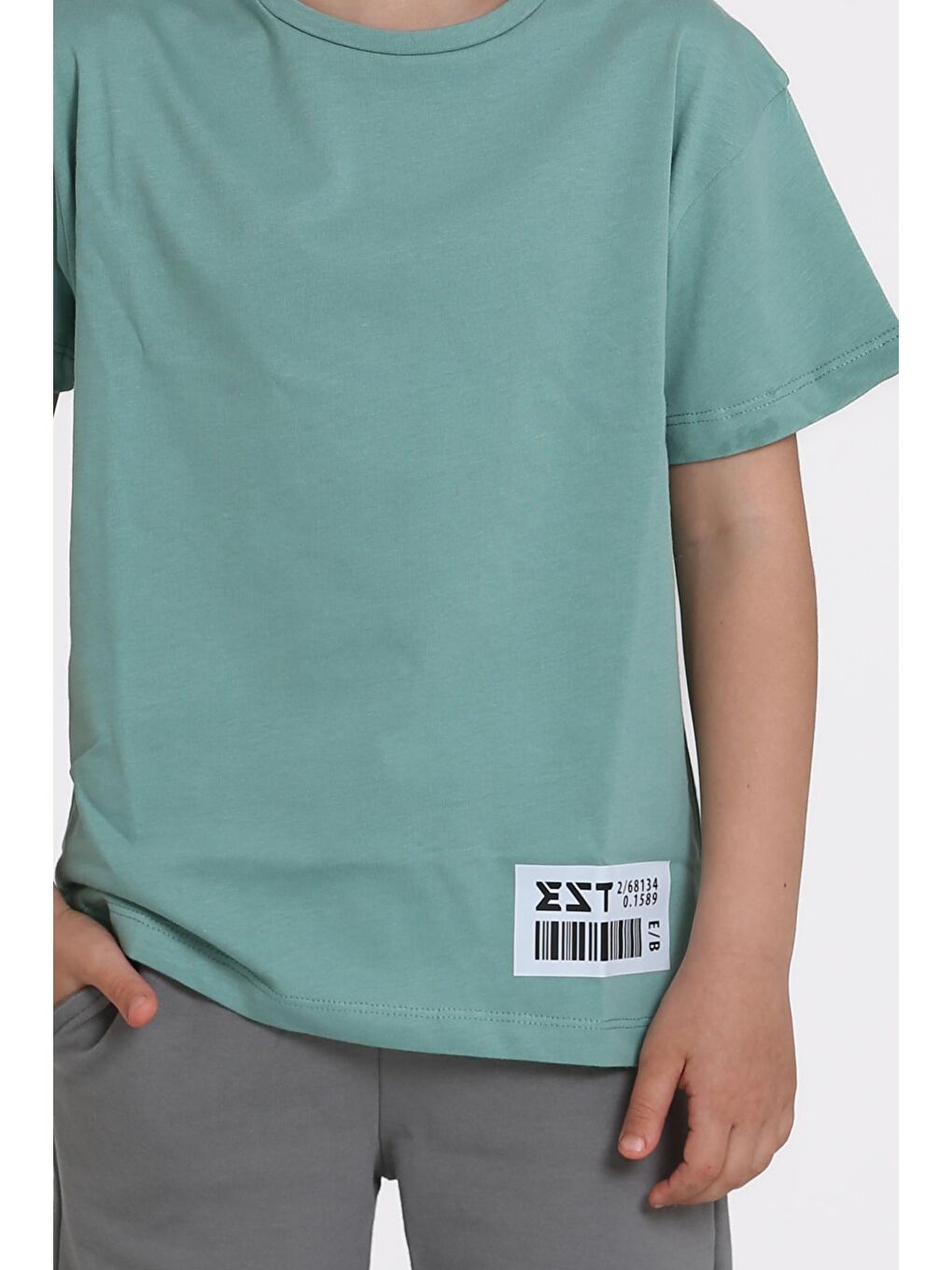 Turkuaz Su Yeşili Baskılı 6-10 Yaş Takım - 81415-2-4