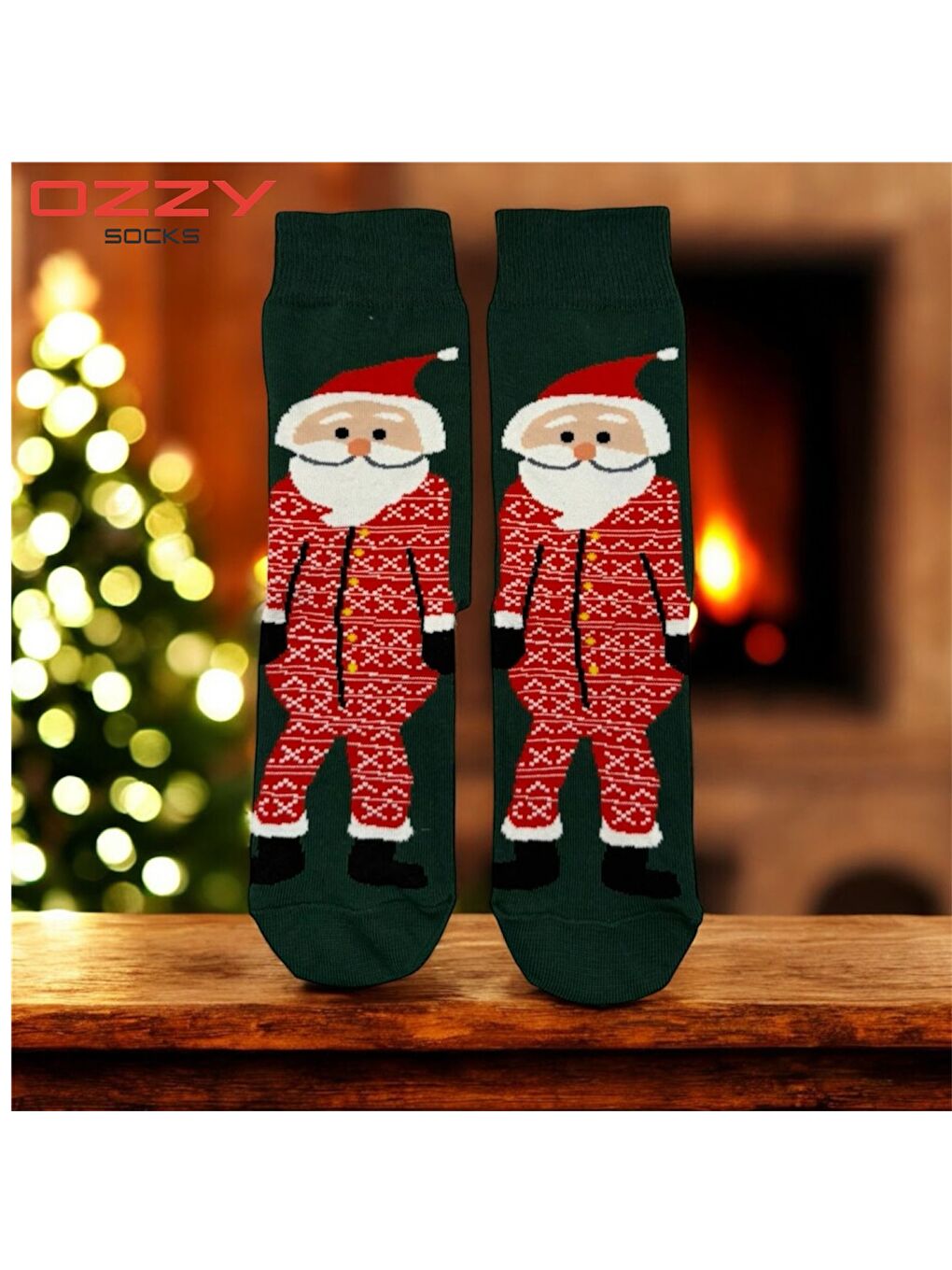 Kırmızı Unisex Yılbaşı Çorap 3 Çift-3