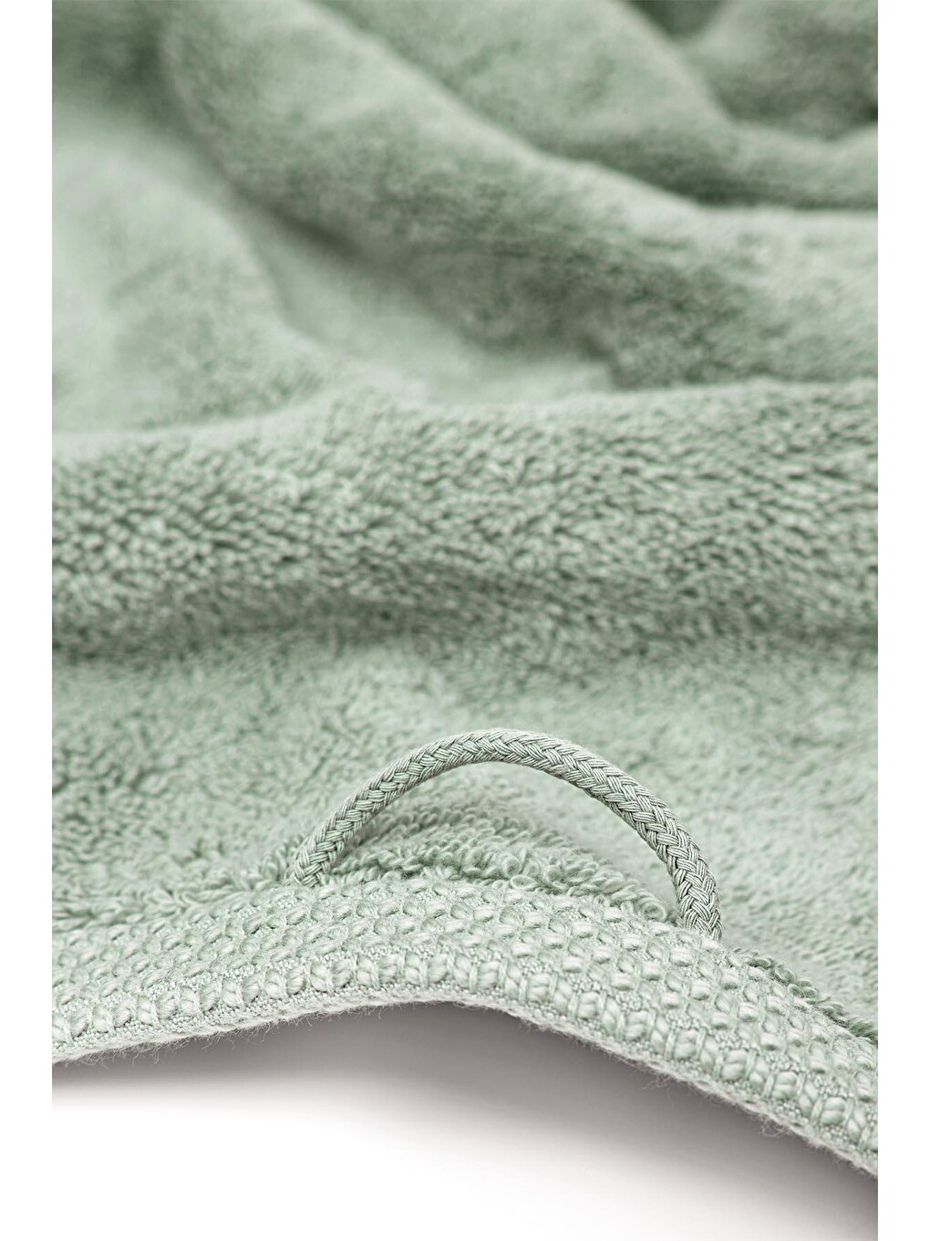 Pure Cotton 2'li El Yüz Havlusu Seti %100 Organik Pamuk Kelebek Bordürlü Nakışlı Yeşil 50x90 Cm-4