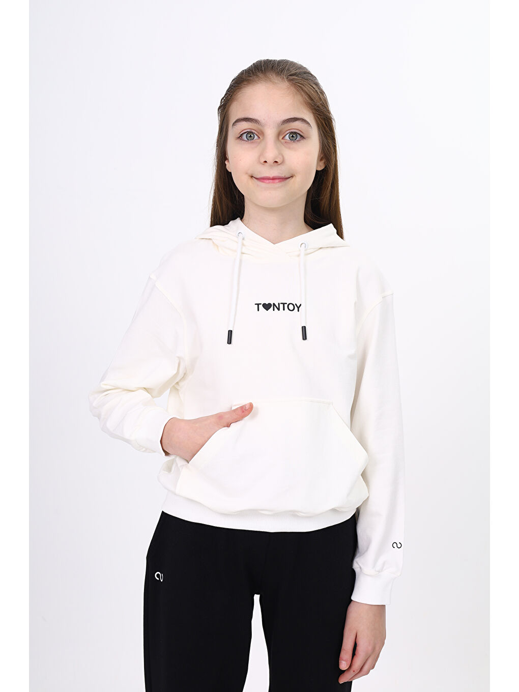 Toontoykids Ekru Kız Çocuk Baskılı Sweatshirt