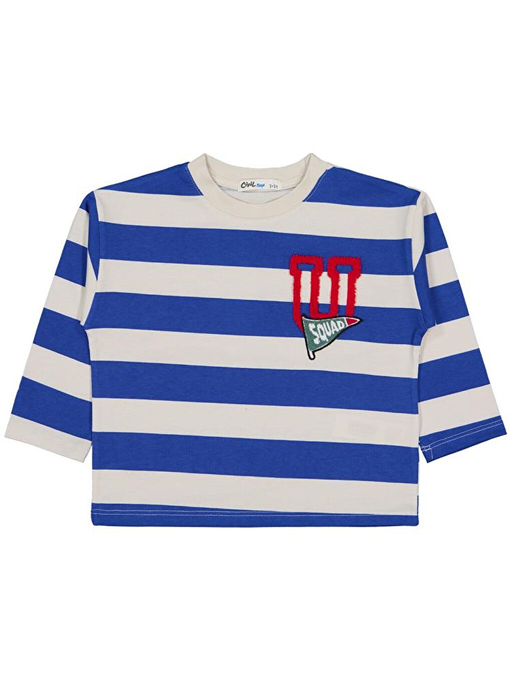 Boys Çizgi Empirme 2-5 Yaş Sweatshirt - Bej 4-5 Yaş