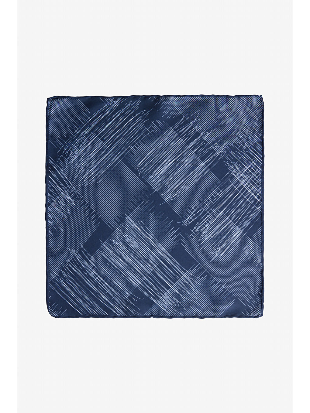 Erkek Lacivert-Beyaz Desenli Mendil-2