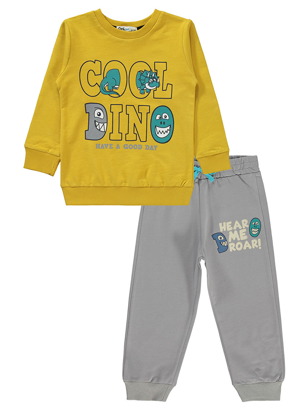 Kahverengi Erkek Çocuk Eşofman Takımı 2-5 Yaş Hardal