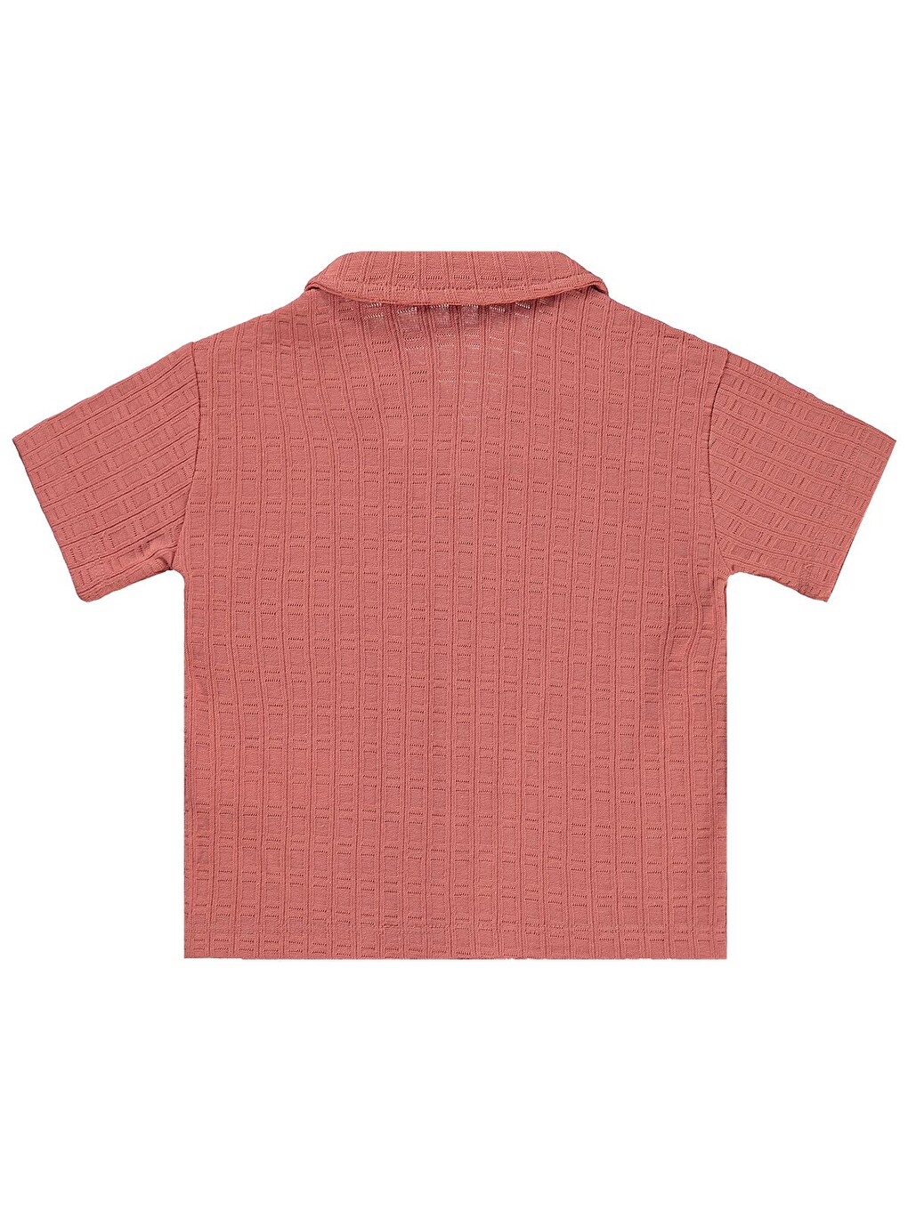 Boys Kare Dokulu Tatil Yaka 2-5 Yaş Gömlek - Pembe-1