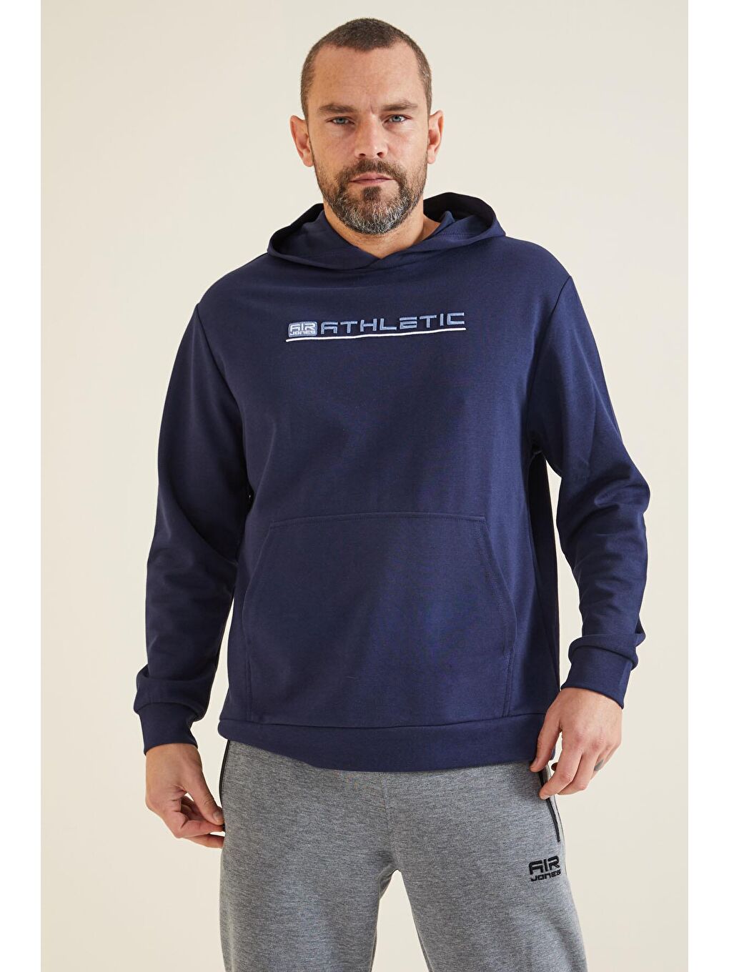 AIR JONES Pierce İndigo Kapüşonlu Erkek Sweatshirt - 88132 - 3