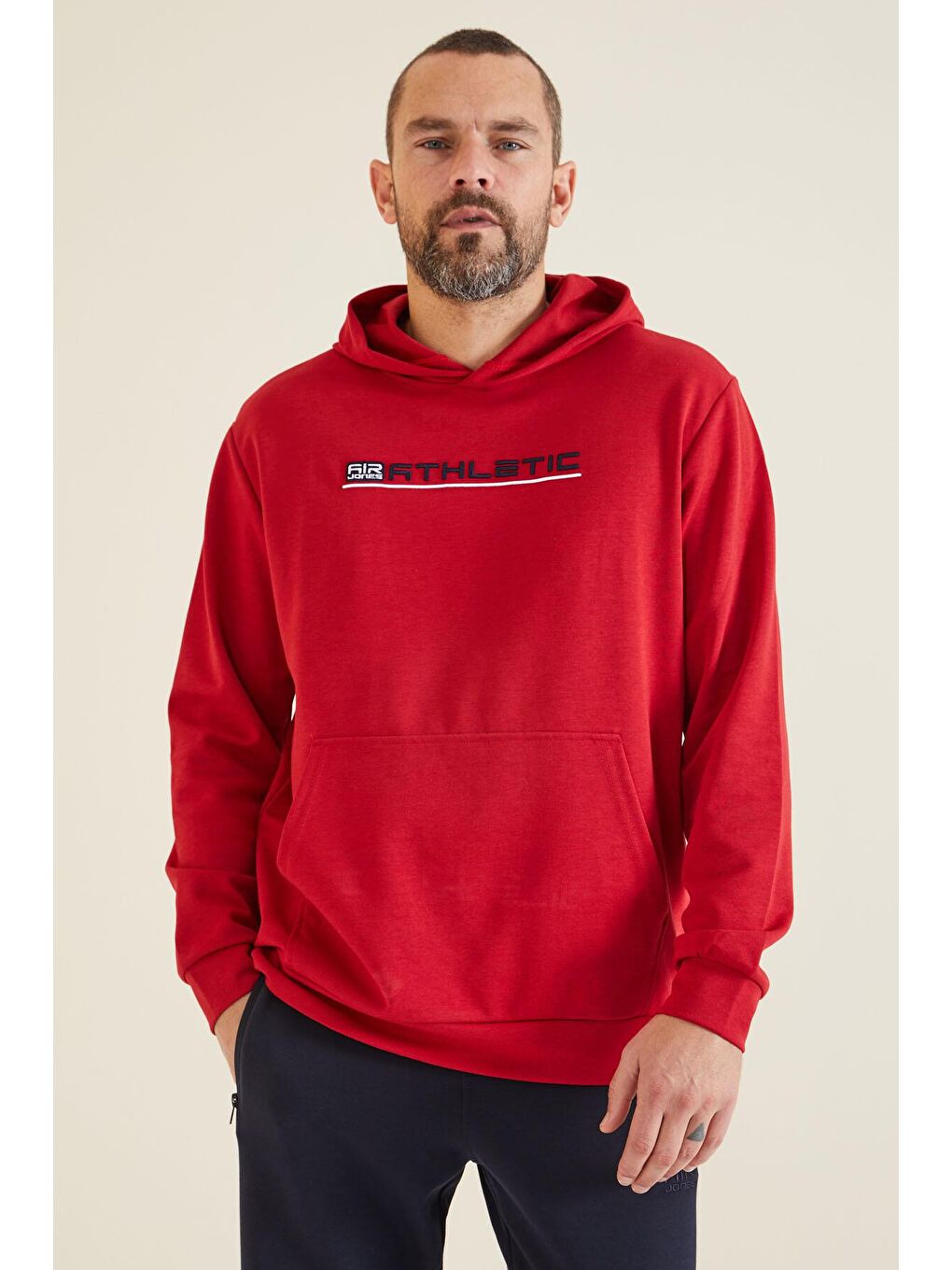 AIR JONES Pierce Kırmızı Kapüşonlu Erkek Sweatshirt - 88132