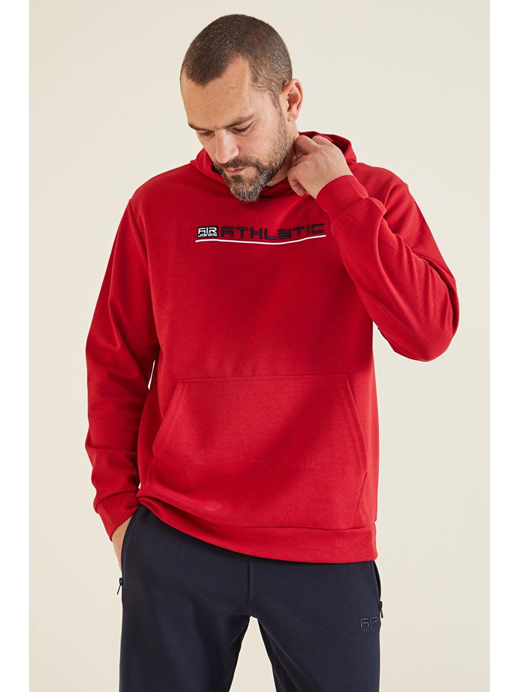 AIR JONES Pierce Kırmızı Kapüşonlu Erkek Sweatshirt - 88132 - 3