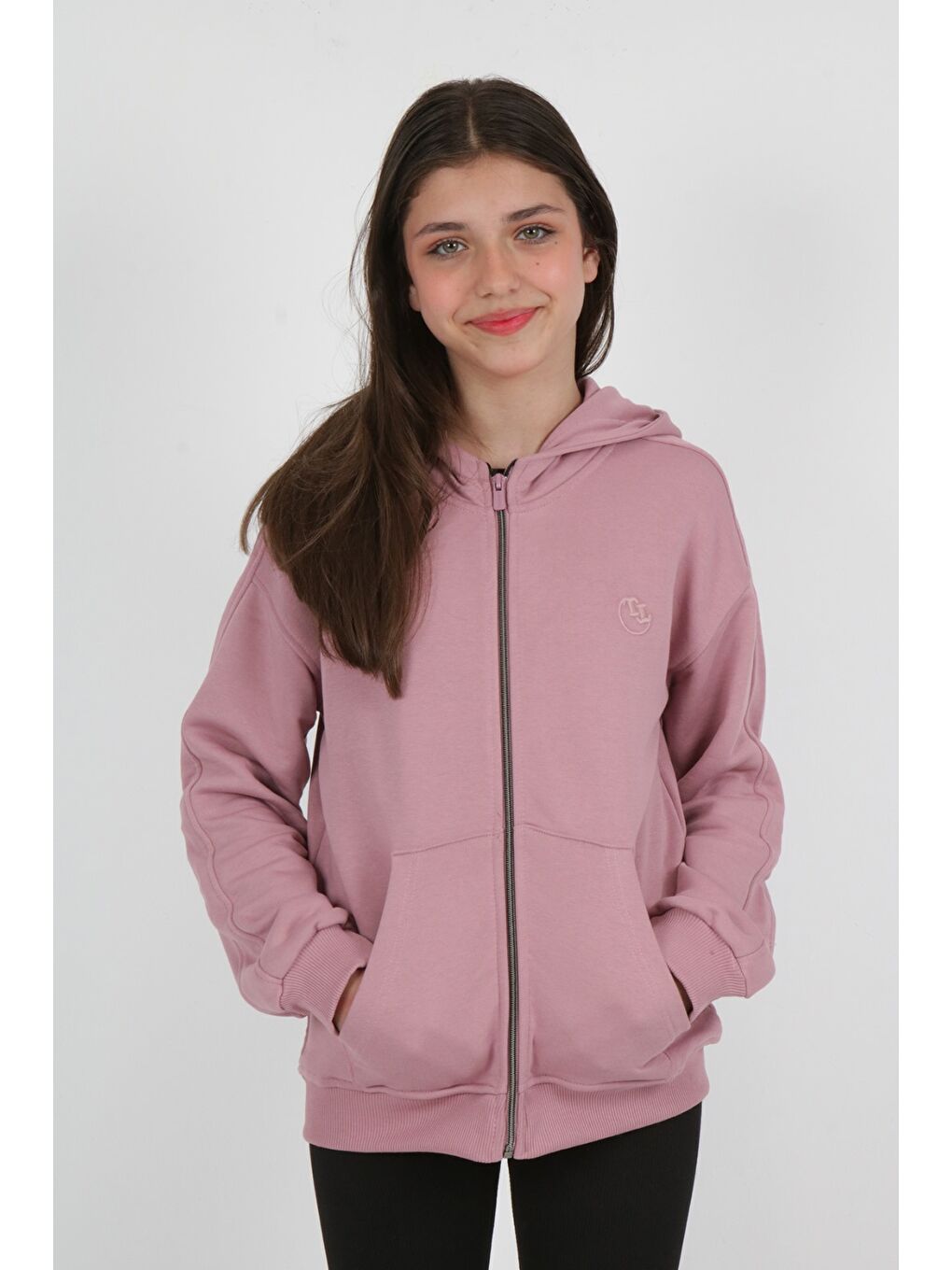 Pembe Kız Çocuk Nakışlı Hırka