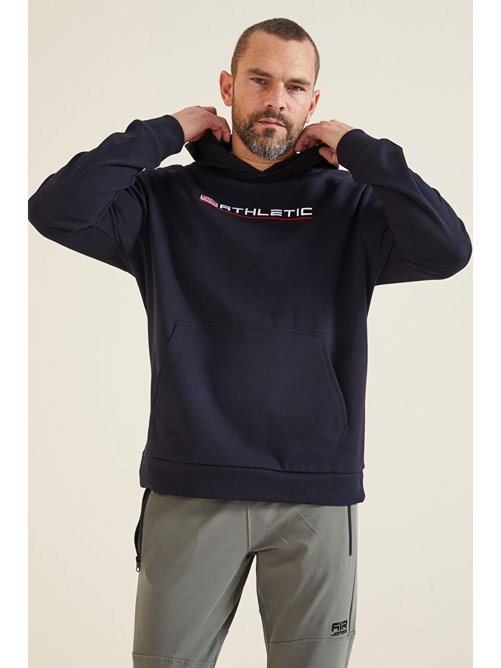 AIR JONES Lacivert Pierce Lacivert Kapüşonlu Erkek Sweatshirt - 88132 - 3