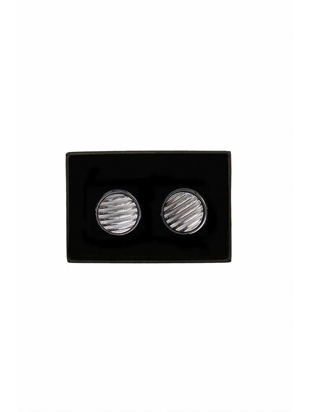 Erkek Siyah-Gri Düz Siyah-Gri Klasik Kol Düğmesi