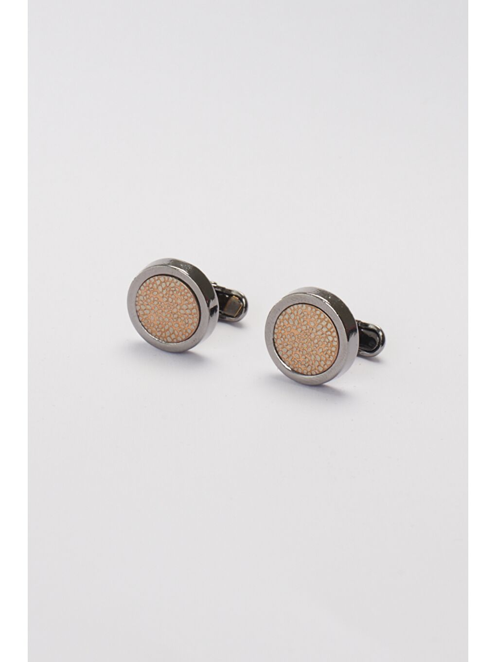 Erkek Gri-Sarı Düz Gri-Sarı Klasik Kol Düğmesi-1