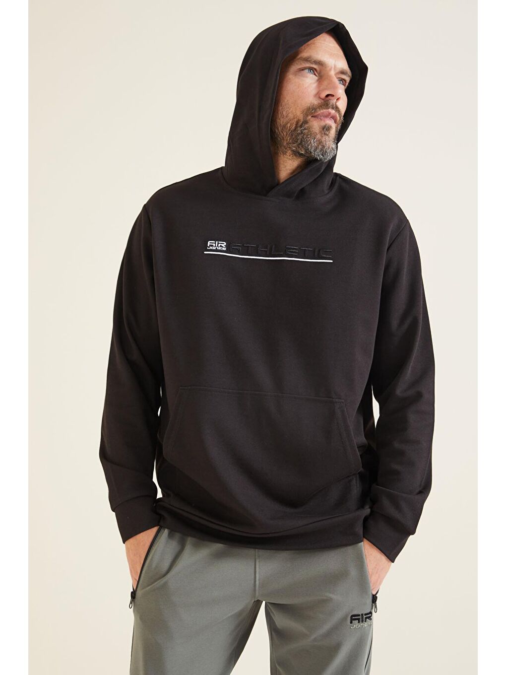 Pierce Siyah Kapüşonlu Erkek Sweatshirt - 88132