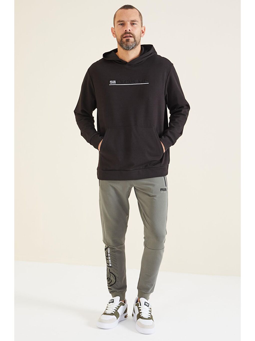 Pierce Siyah Kapüşonlu Erkek Sweatshirt - 88132-2