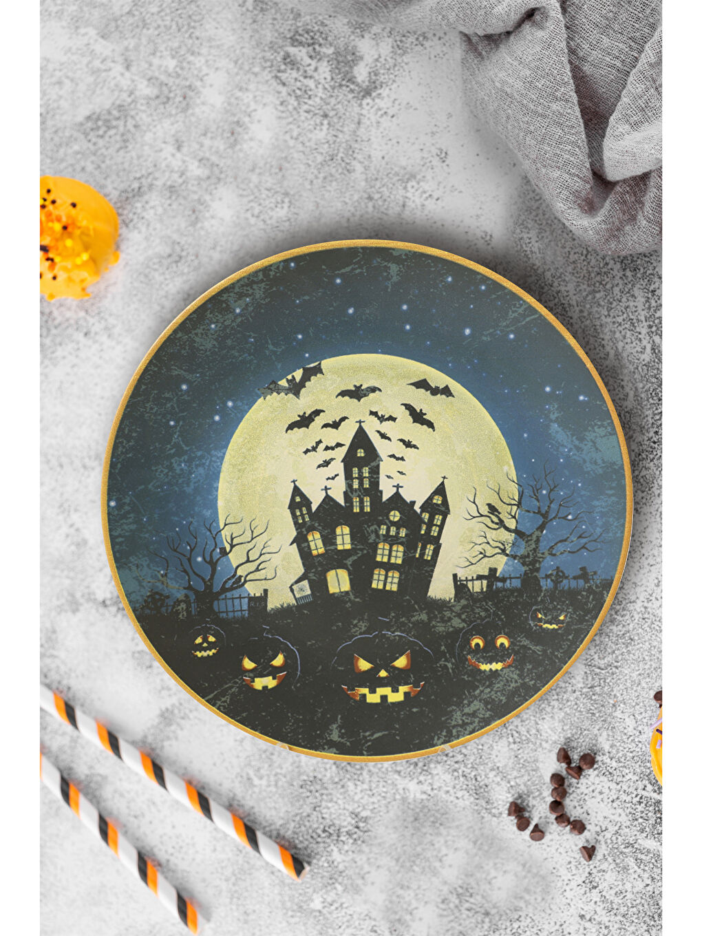 Keramika Karışık Halloween Servis Tabağı 26 Cm