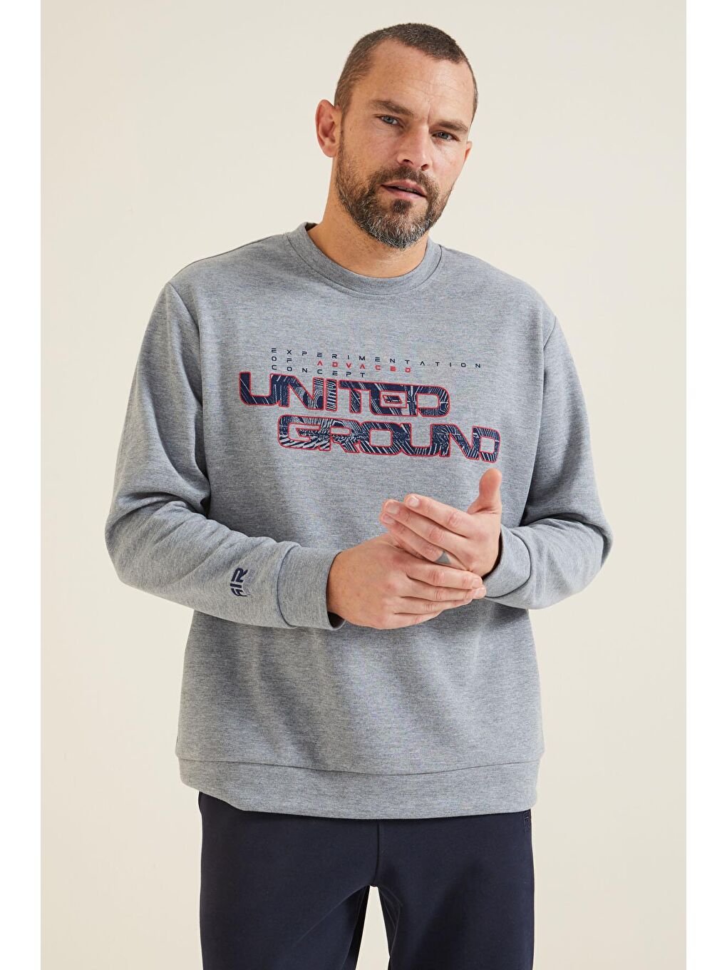 Rufus Gri Melanj O Yaka Erkek Sweatshirt - 88127