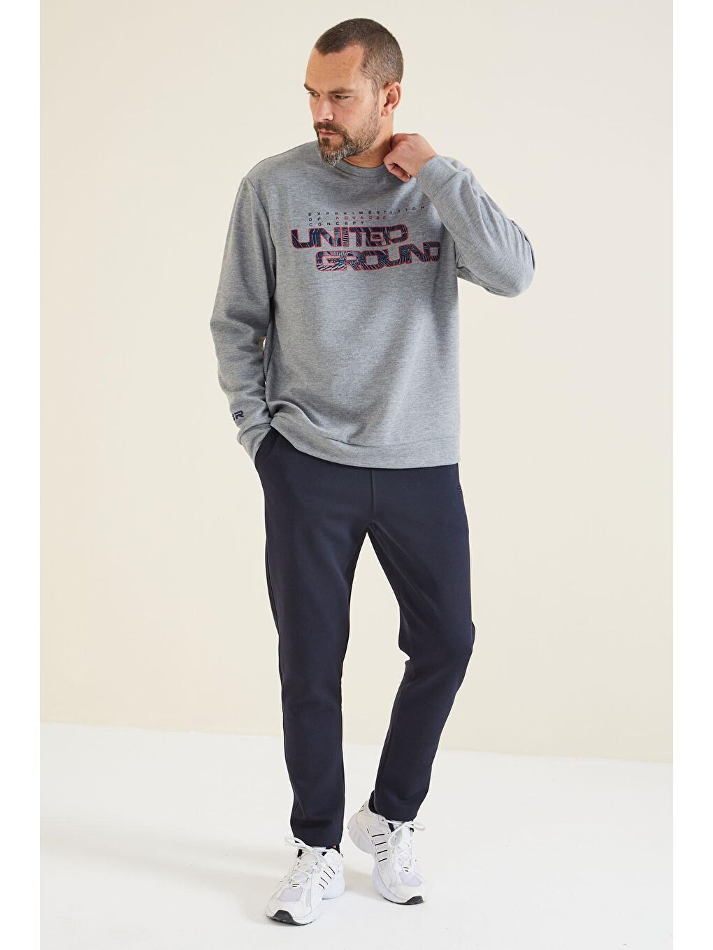 Rufus Gri Melanj O Yaka Erkek Sweatshirt - 88127-1