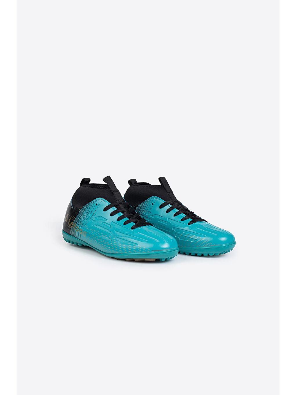 Mavi Yuvarlak Burunlu Çoraplı Bağcıklı Erkek Çocuk Krampon Ayakkabı