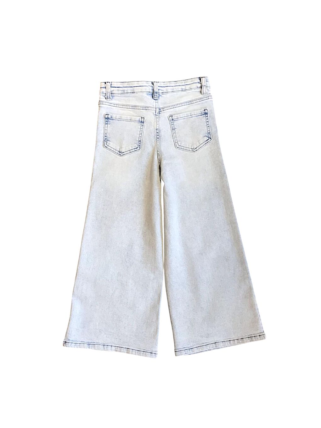 Mavi Kız Çocuk İnci ve Taşlı Jean Pantolon-1