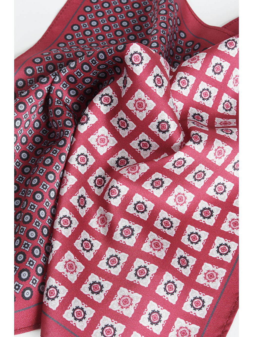 Erkek Bordo Desenli Mendil-1