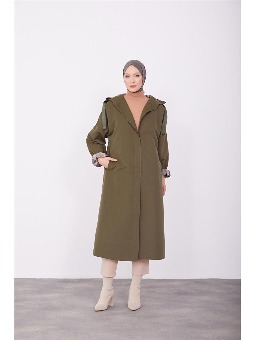 Yeşil Oversize Kap 23K7109-1