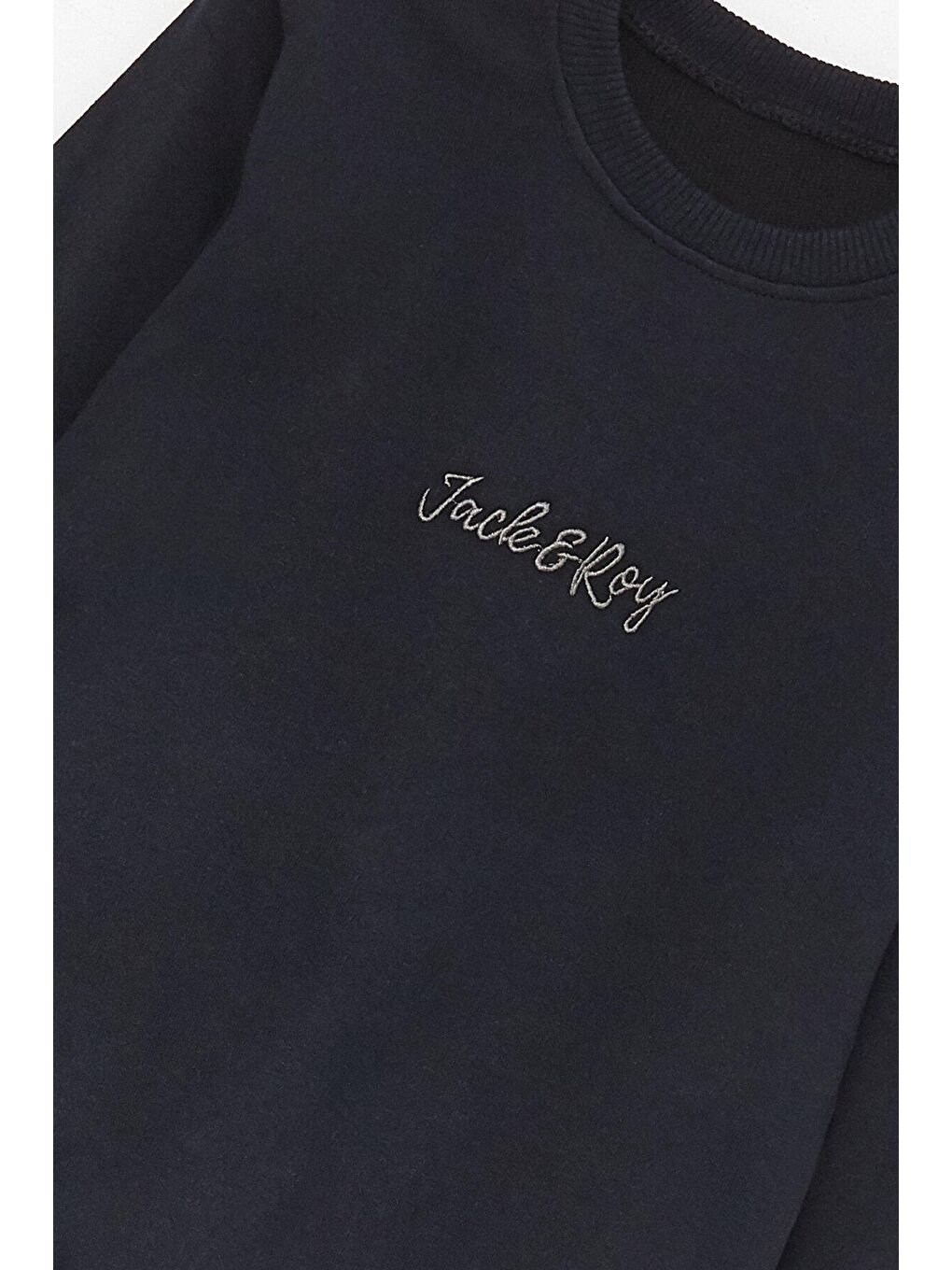 JackandRoy Lacivert Baskılı Mevsimlik Erkek Bebek Sweatshirt - 2