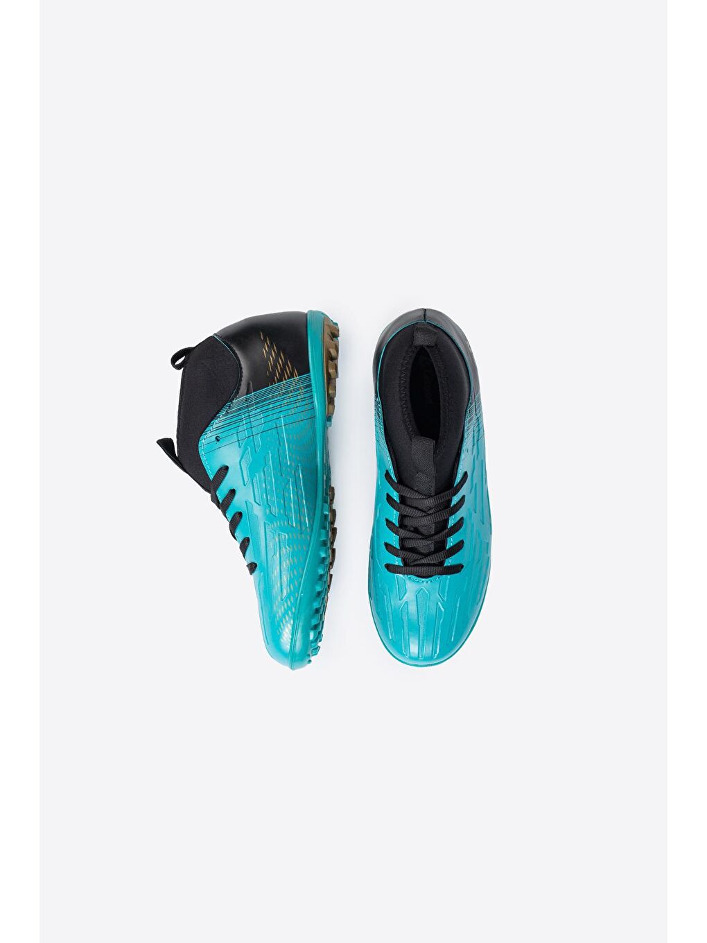 Mavi Yuvarlak Burunlu Çoraplı Bağcıklı Erkek Çocuk Krampon Ayakkabı-3