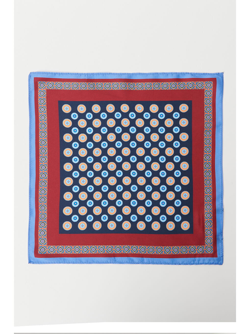 Erkek Bordo-Lacivert Desenli Mendil-1