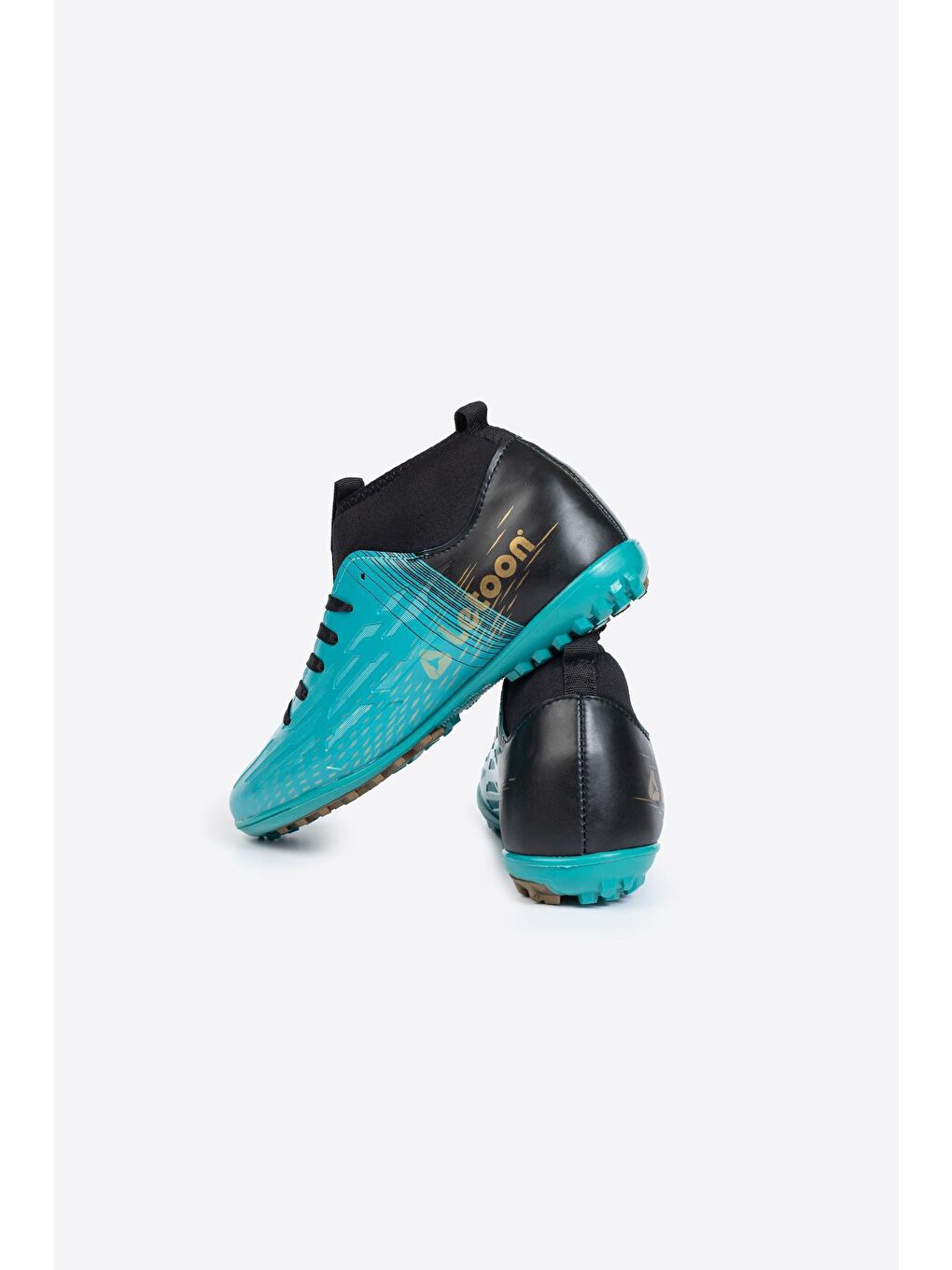 Mavi Yuvarlak Burunlu Çoraplı Bağcıklı Erkek Çocuk Krampon Ayakkabı-4