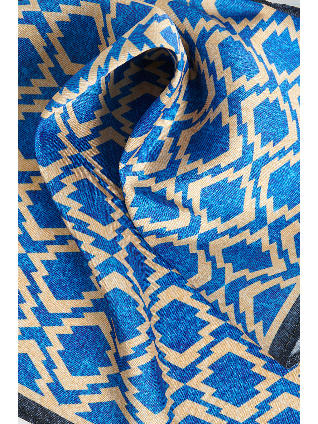 Erkek Mavi-Bej Desenli Mendil-1