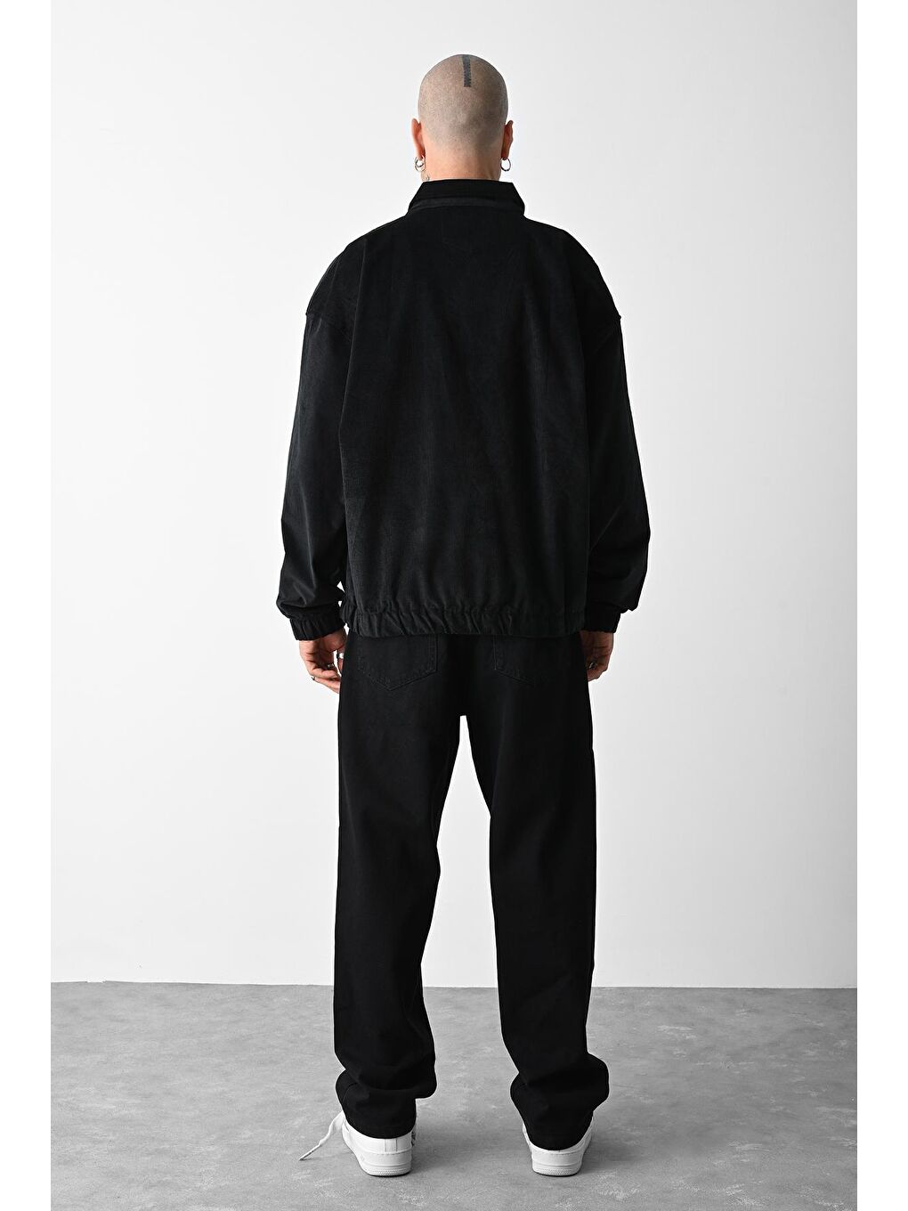 Siyah Fermuarlı Oversize Ceket-2