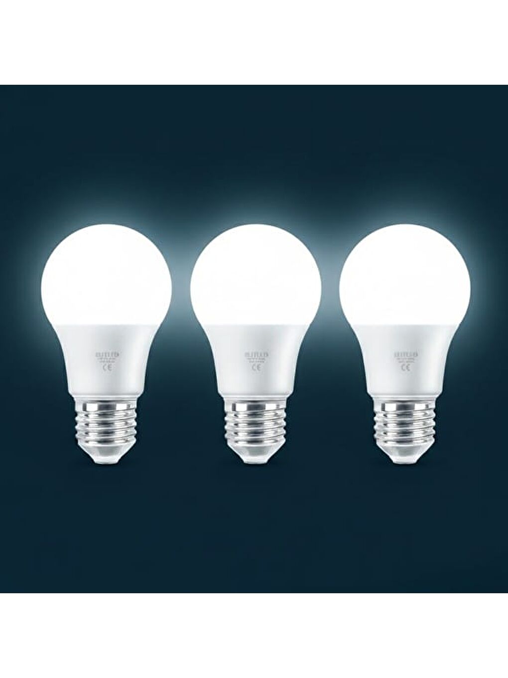 9W E27 800Lm 3'lü Led Ampul - 6500K - Beyaz Işık-5