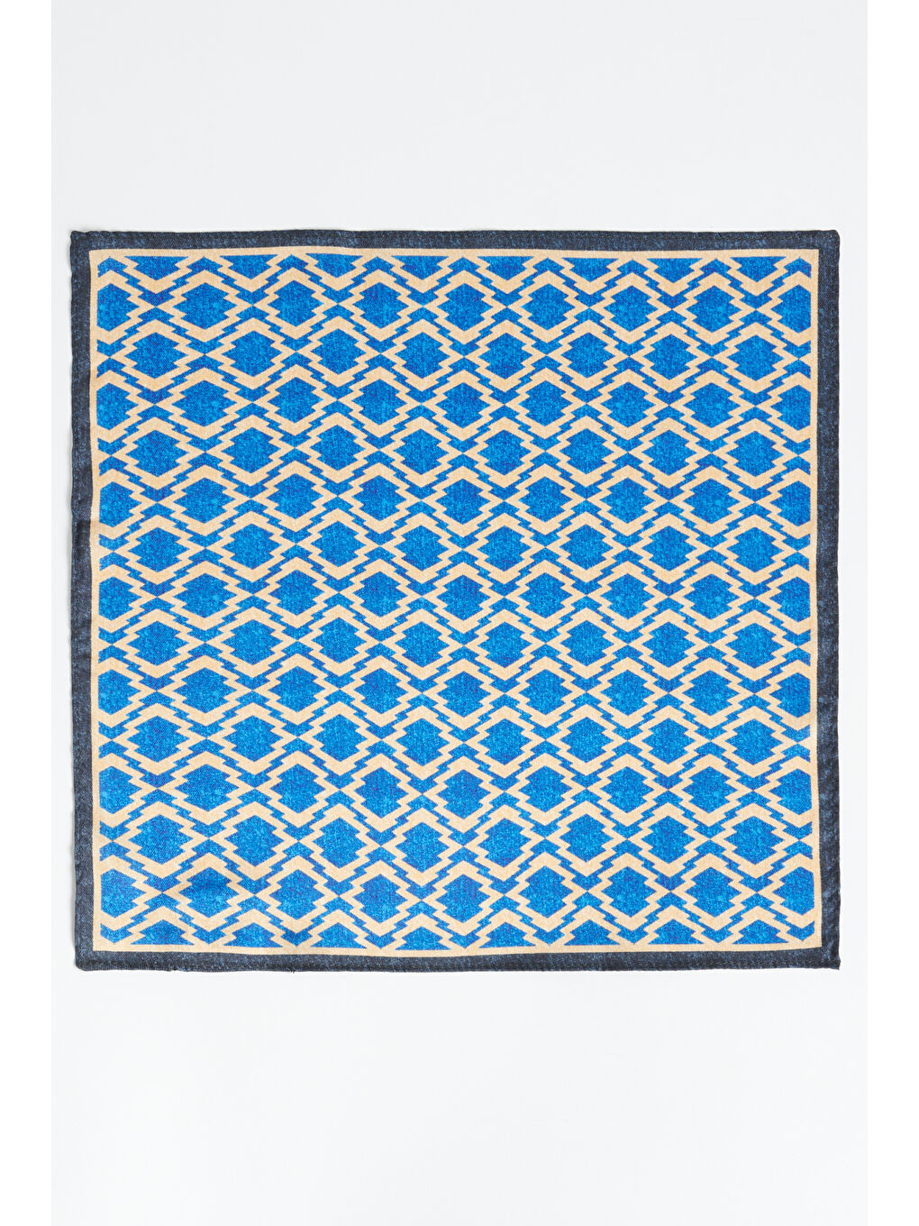 Erkek Mavi-Bej Desenli Mendil-2