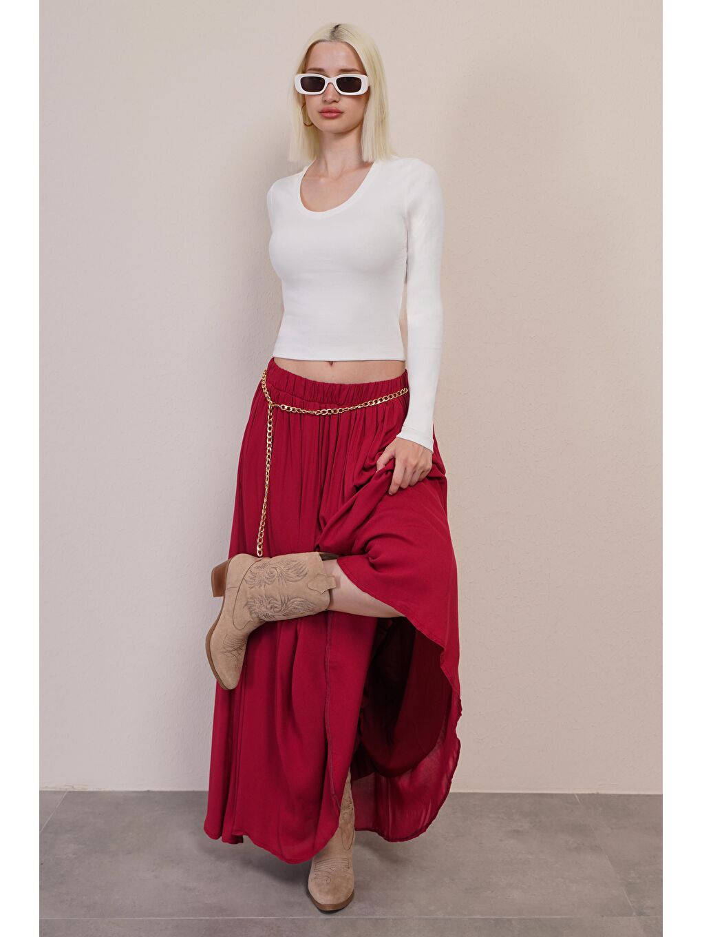 Beyaz V Yaka Uzun Kollu Kaşkorse Body Mg2192-7