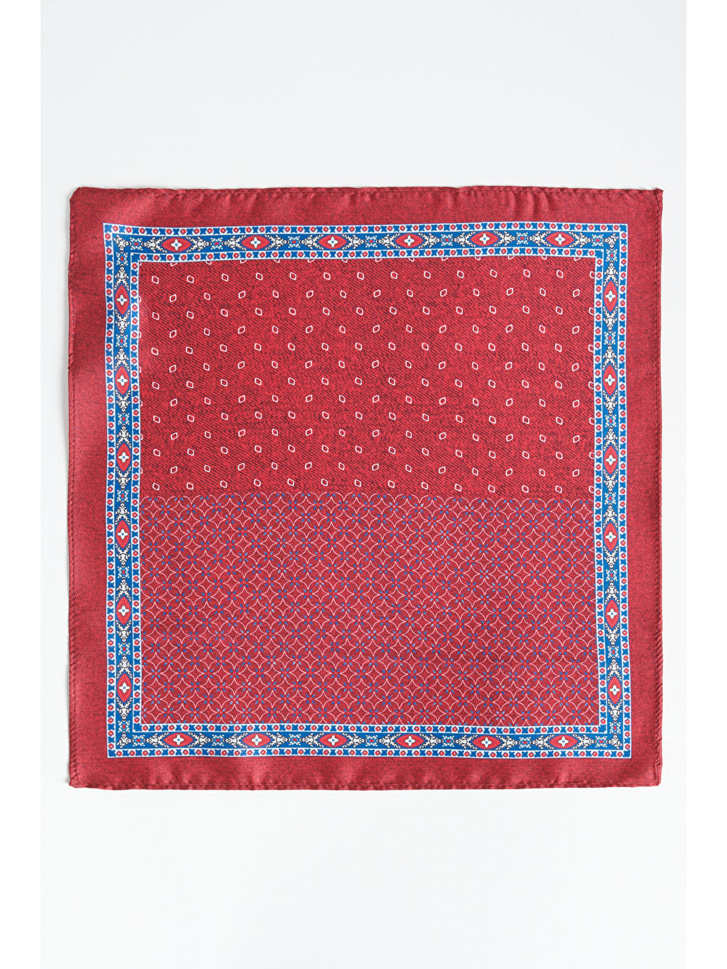 Erkek Bordo-Mavi Desenli Mendil-2