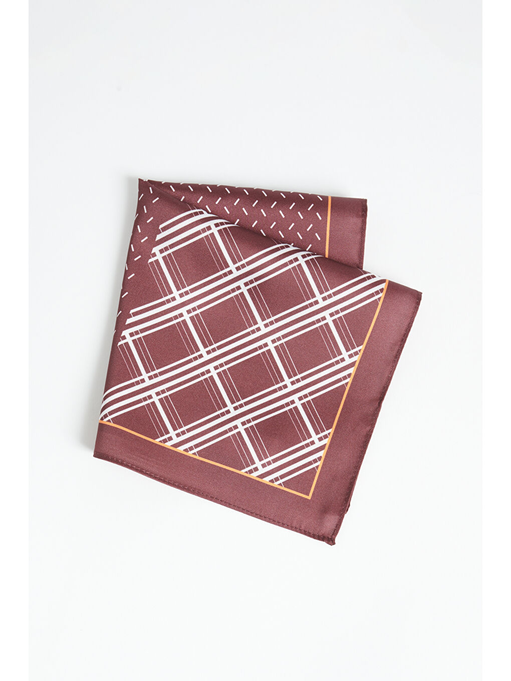 Erkek Bordo-Beyaz Desenli Mendil