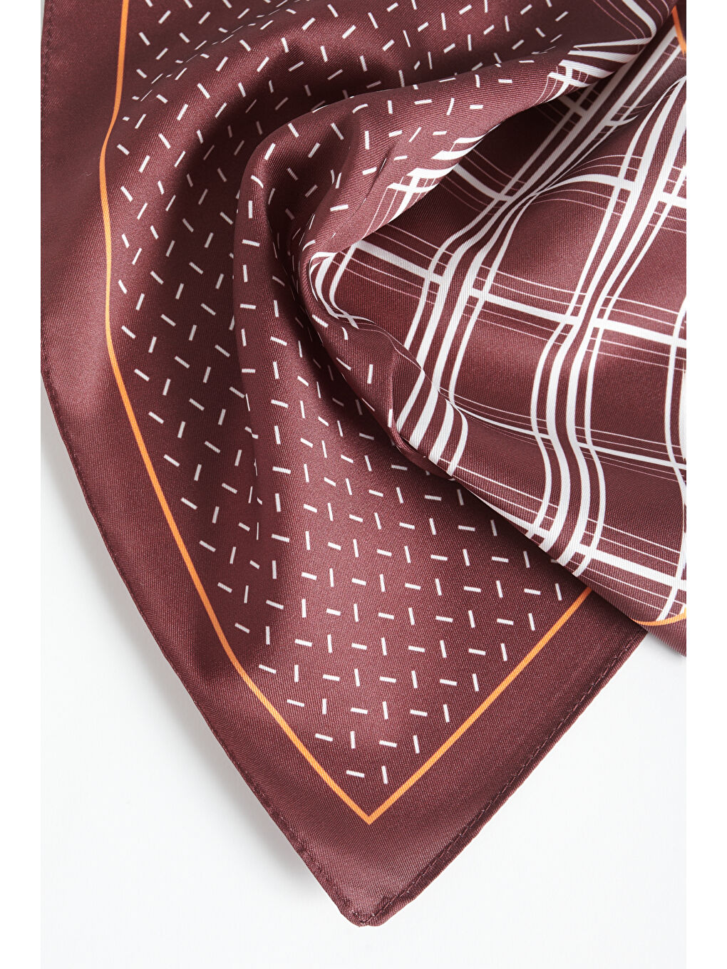 Erkek Bordo-Beyaz Desenli Mendil-1