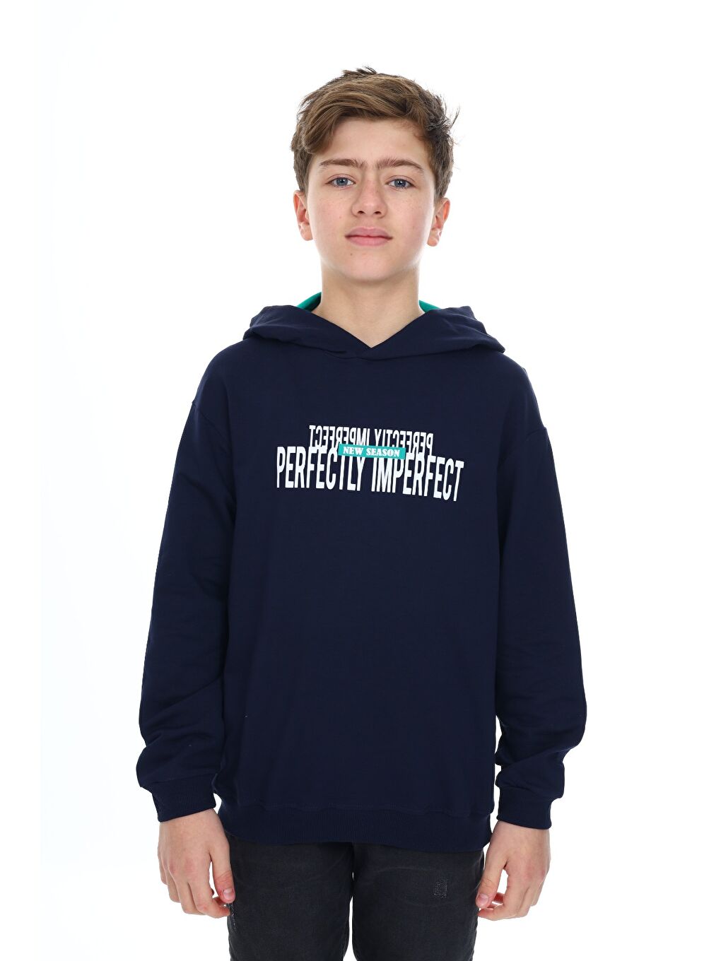 Lacivert Erkek Çocuk Baskılı Sweatshirt