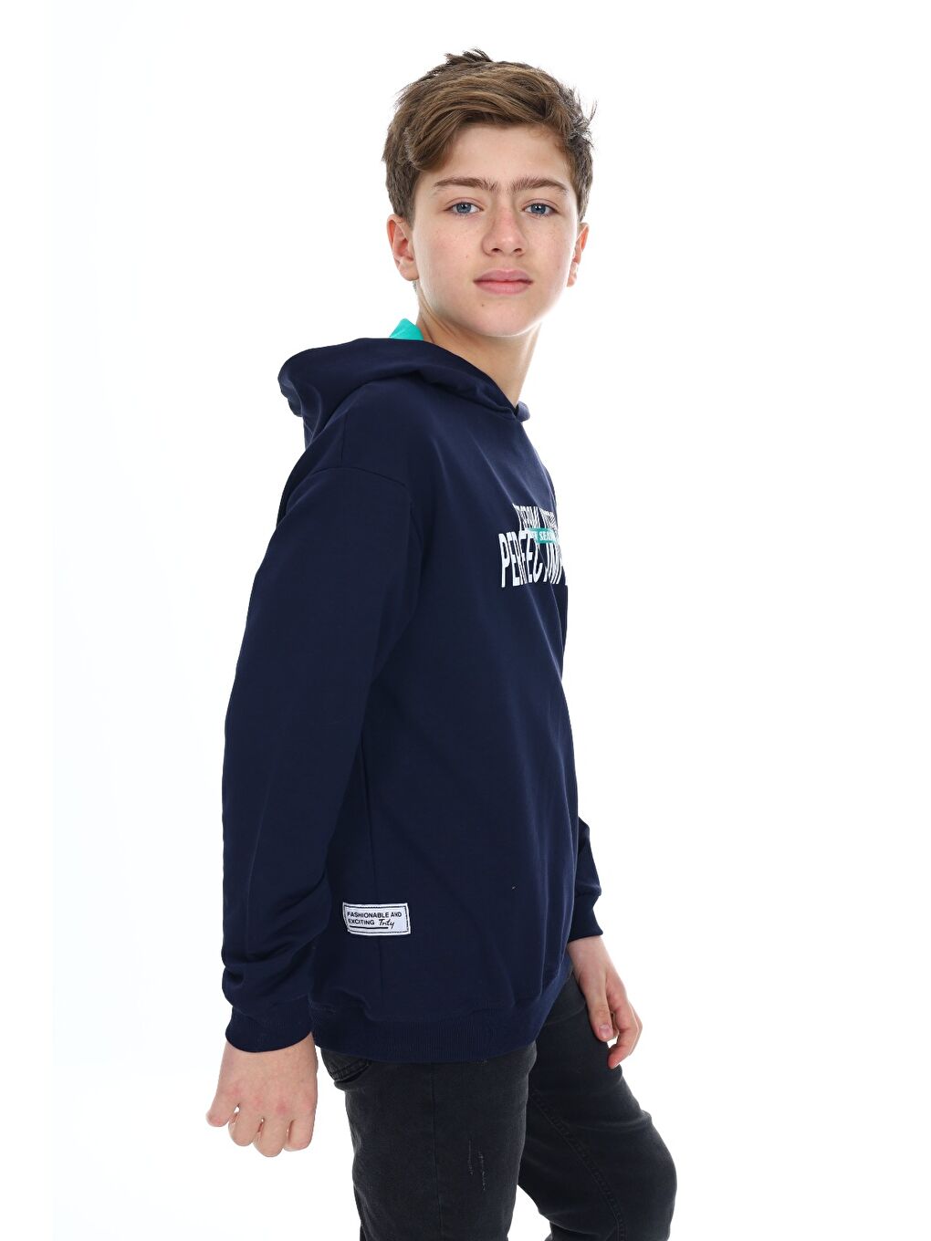 Lacivert Erkek Çocuk Baskılı Sweatshirt-1