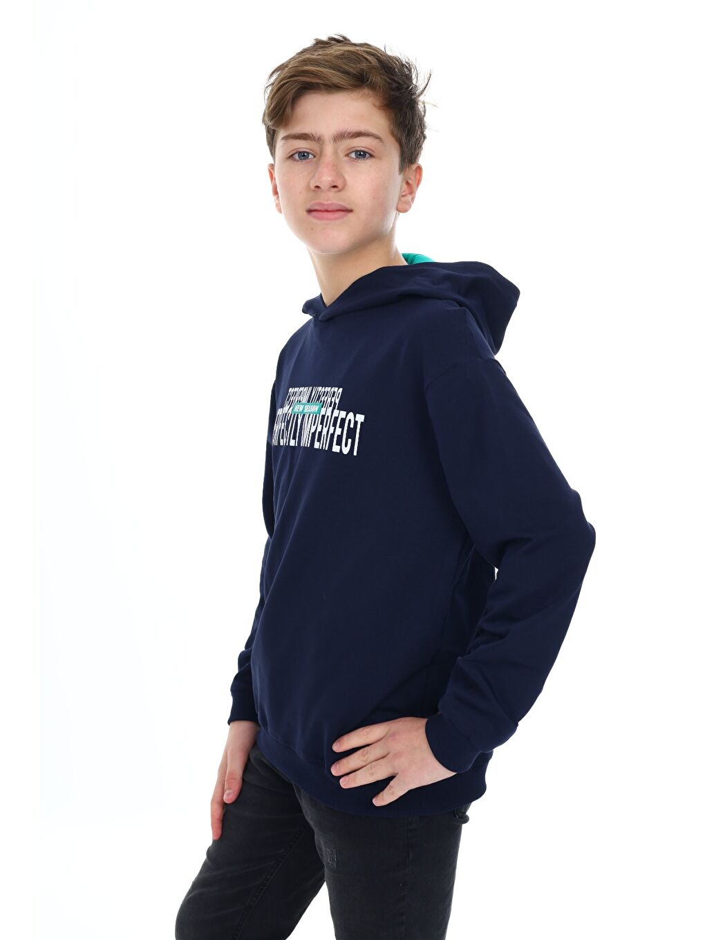 Lacivert Erkek Çocuk Baskılı Sweatshirt-2
