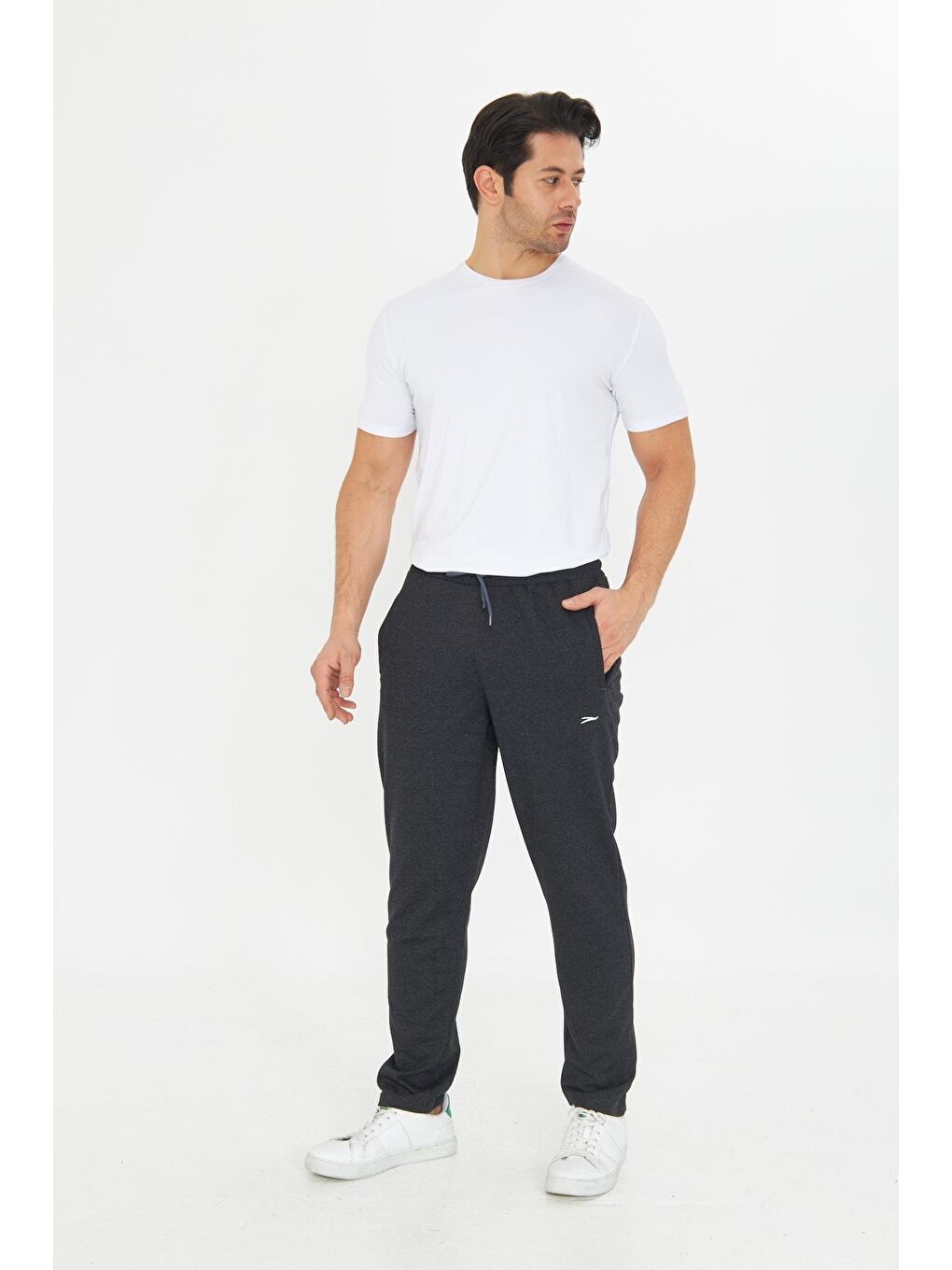 Antrasit Erkek Düz Paça Rahat Kesim Eşofman Altı 6501-1