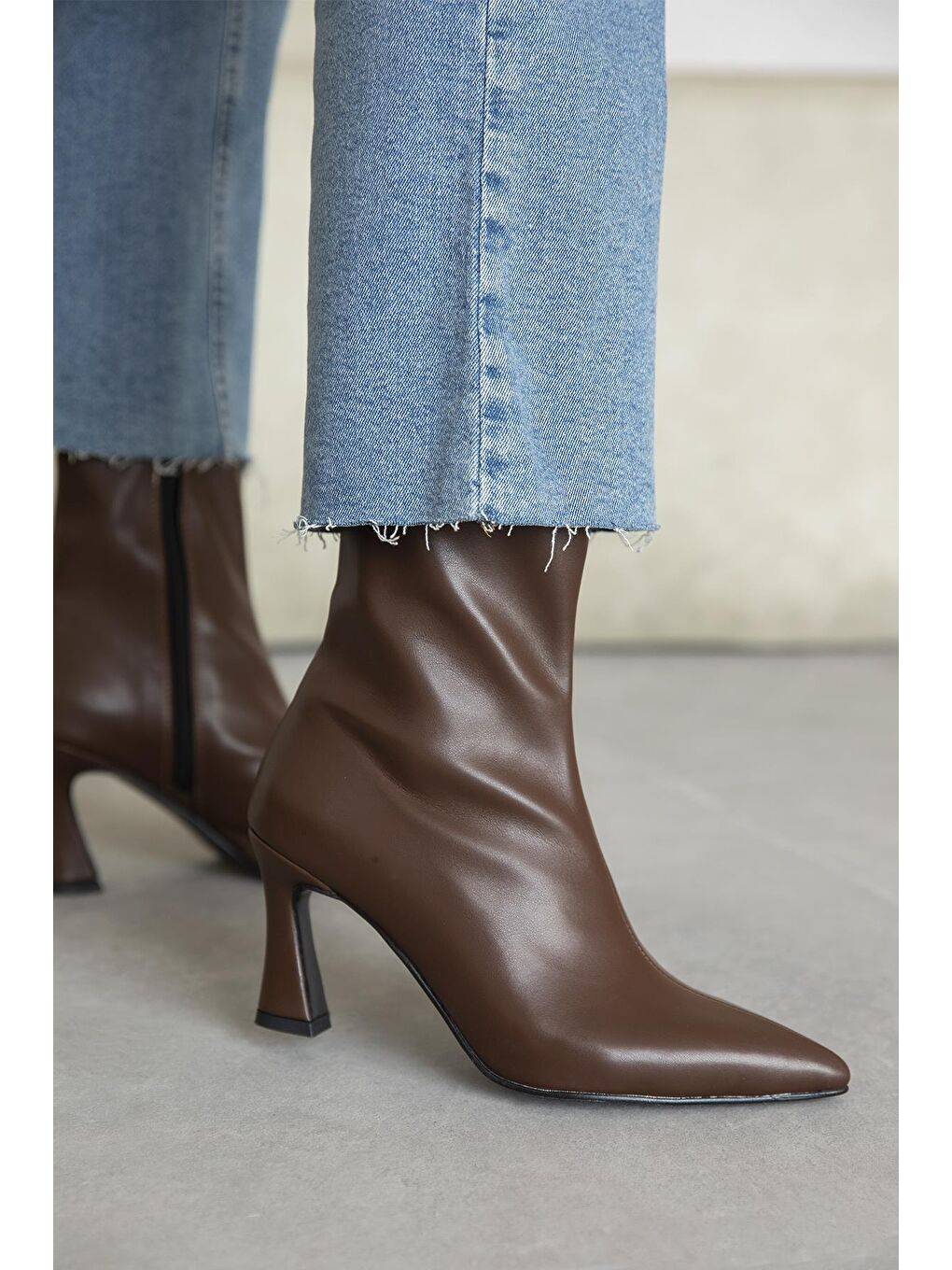 Kahverengi Poppin Kadın Pino Ökçe Deri Bot Kahve-2