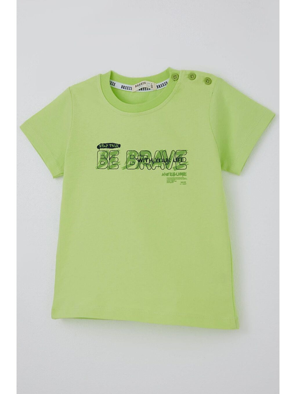 Erkek Çocuk Tişört Grafiti Baskılı Fıstık Yeşili (2-6 Yaş)-2