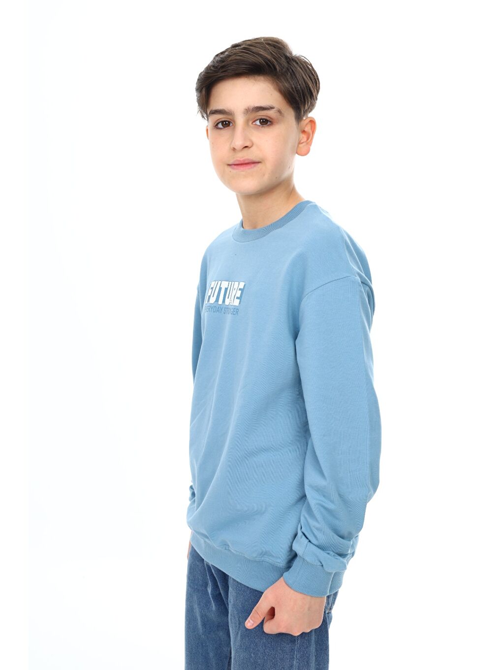 Mavi Erkek Çocuk Baskılı Sweatshirt-3
