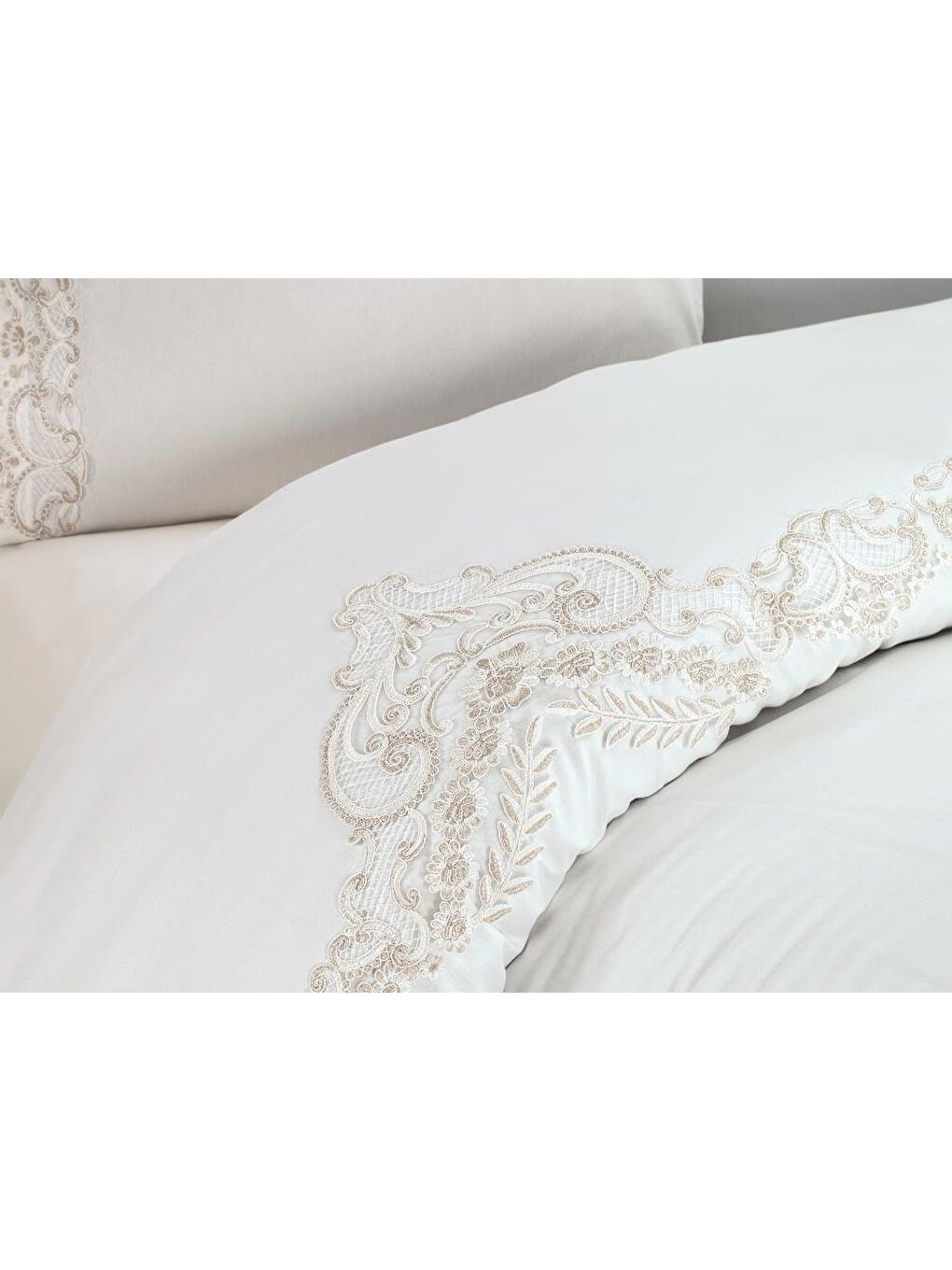 Ekru Tiara Nevresim Takımı Krem-1